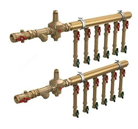 Узел коллекторный отопления Giacomini GE550-R4 1″ Ду32 Ру10 GE550Y369 9 выходов x3/4″, корпус - латунь, этажный, для индивидуального учета воды Узел коллекторный отопления Giacomini GE550-R4 1″ Ду32 Ру10 GE550Y369 9 выходов x3/4″, корпус - латунь, этажный, для индивидуального учета воды