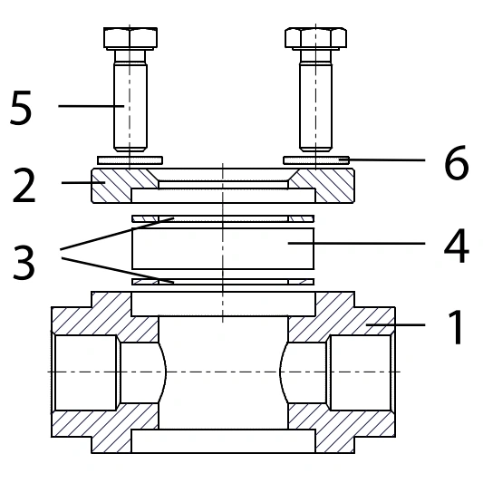 Стекло смотровое АДЛ CC02 1/2″ Ду15 Ру40 резьбовое корпус – углеродистая сталь, одностороннее