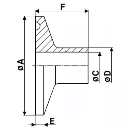 Штуцер CLAMP UC-31-W-91 Ду65 Ру10, корпус - нержавеющая сталь 304, присоединение - под приварку Штуцер CLAMP UC-31-W-91 Ду65 Ру10, корпус - нержавеющая сталь 304, присоединение - под приварку