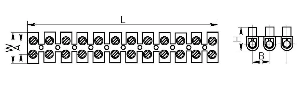 Колодка клеммная EKF PROxima, 12 секций, сечение проводника 6мм2, 6А plc-KK-6-6