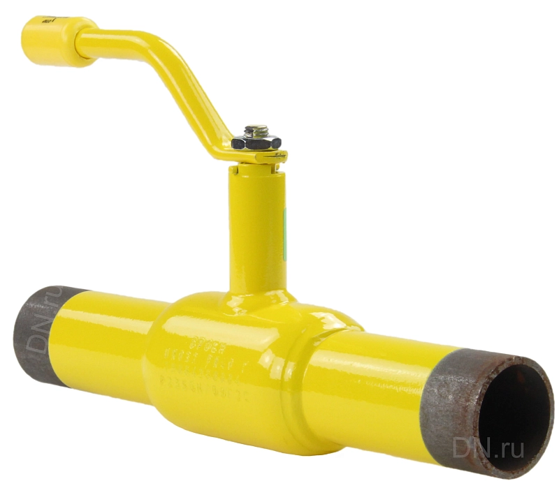 Кран шаровой Broen Ballomax КШГ 71.102.125 Ду125 Ру16 ГАЗ стандартнопроходной, двухходовой, сталь 09Г2С, уплотнение - PTFE, под приварку с ISO-фланцем, ручка-рычаг, Траб=-40/+80℃