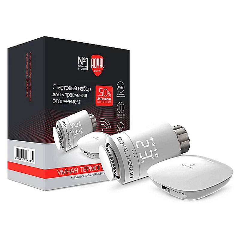 Набор стартовый Royal Thermo RTS Дн30, для управления отоплением, присоединение резьбовое - M30x1.5, белый Bianco Traffico