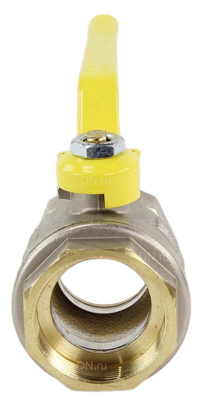 Кран шаровой LD Pride 47.32.В-В.Р GAS (аналог 11Б27П) 1 1/4″ Ду32 Ру25 ГАЗ полнопроходной, двухходовой, латунь ЛС59-1 никелированная, уплотнение - фторопласт, внутренняя резьба, ручка-рычаг